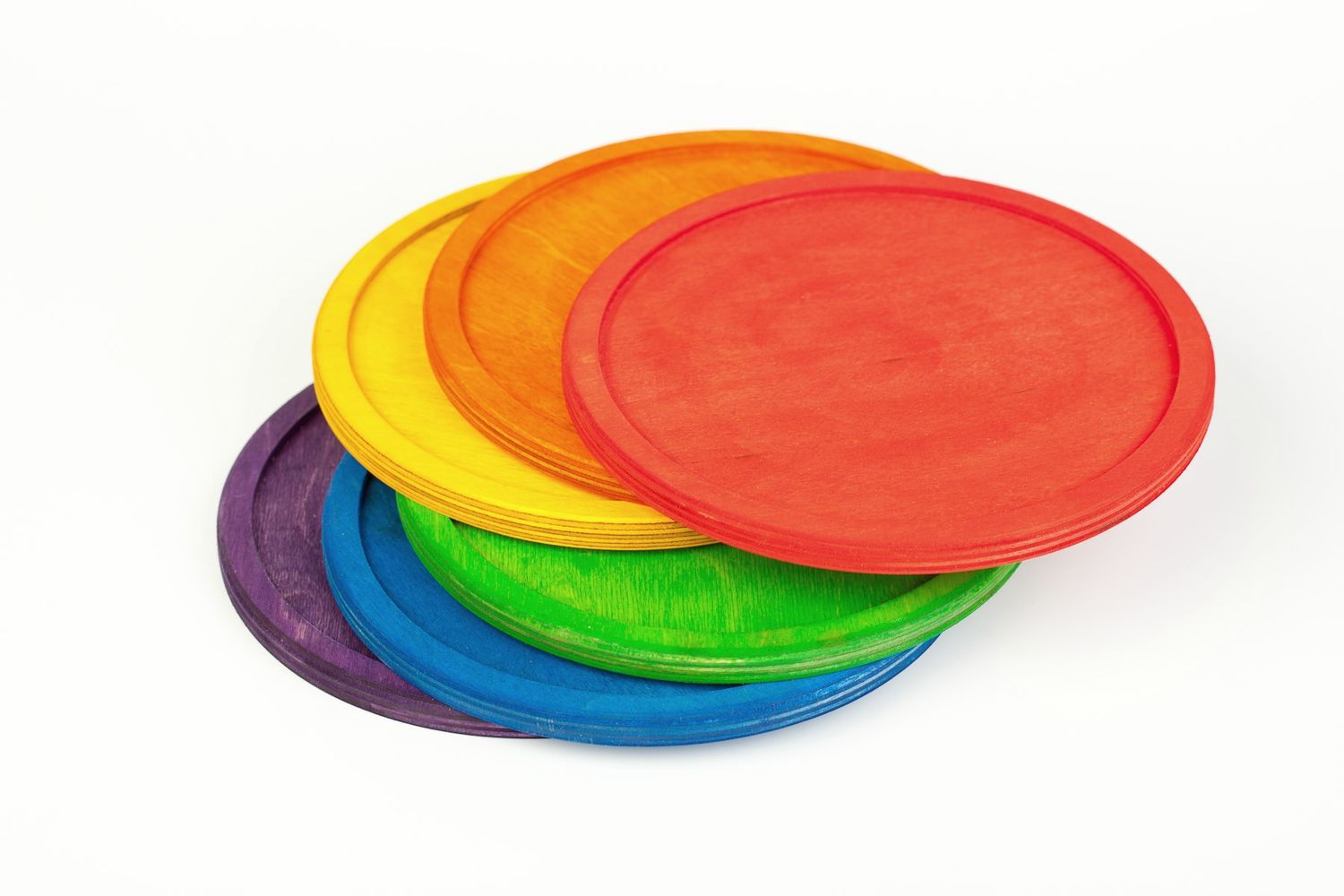 Grapat wooden toy 6 plates, rainbow