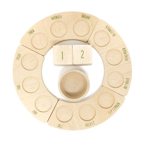Calendario perpetuo de juguete de madera Grapat, simple