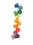 Grapat wooden toy 12 cups, rainbow