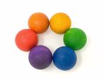 Grapat houten speelgoed 6 ballen, regenboog