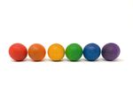 Grapat houten speelgoed 6 ballen, regenboog