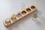 Wooden holder for watercolour incl. glasses 6s