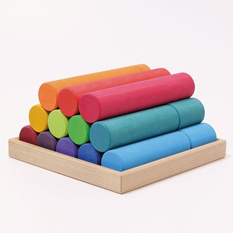 Grimms Large Construction Rollers Rainbow