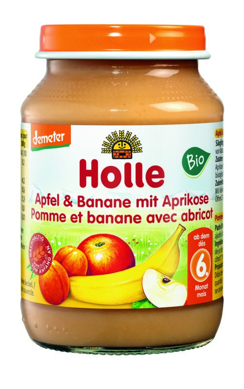 Holle Demeter jars apple & banana with apricot