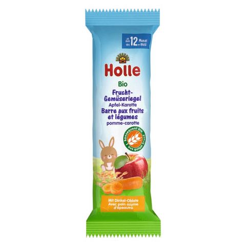 Holle Snack biologico - Barretta di frutta e verdura Mela-Carota