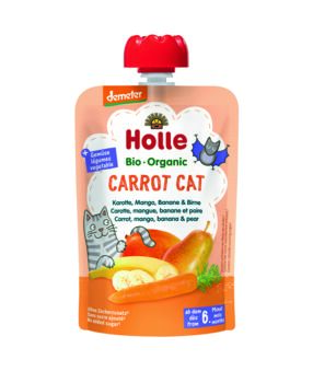 Holle Demeter Pouchy Carrot Cat - wortel, mango, banaan en peer