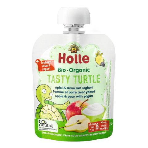 Holle Organic Yoghurt Pouchy Tasty Turtle - Apple and Pear with Yoghurt