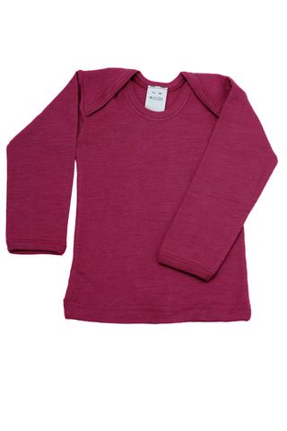 Camicia bambino a maniche lunghe rosso rubino