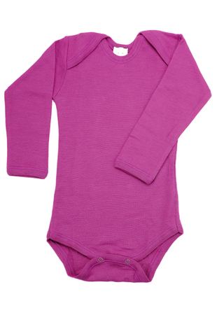 Body met lange mouwen fuchsia