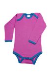 Body met lange mouwen fuchsia/zeeblauw 74/80