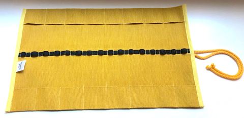 Astuccio per matite roll-up giallo, 16 pezzi