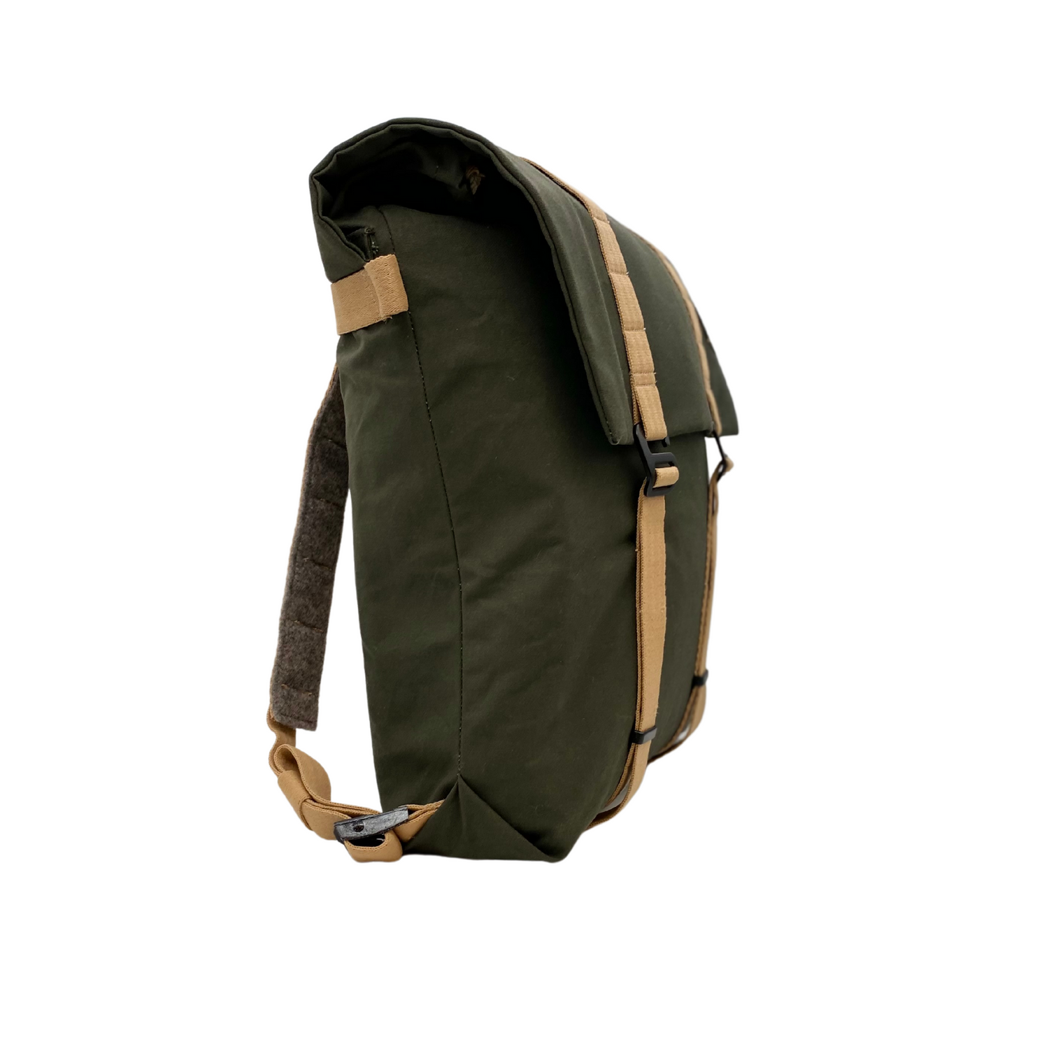 Rolltop backpack, green-sand