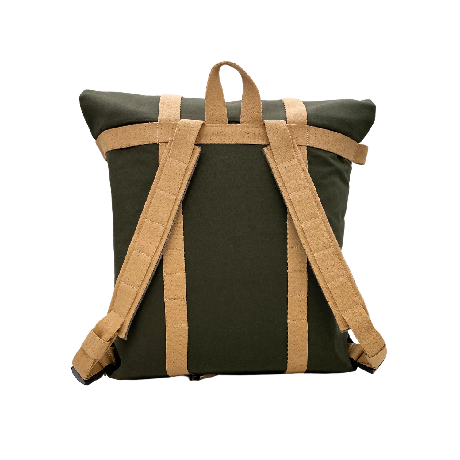 Rolltop backpack, green-sand