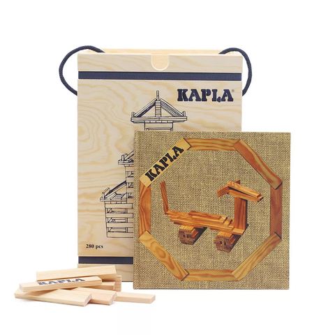 Kapla Wooden Building Blocks with Art Book beige