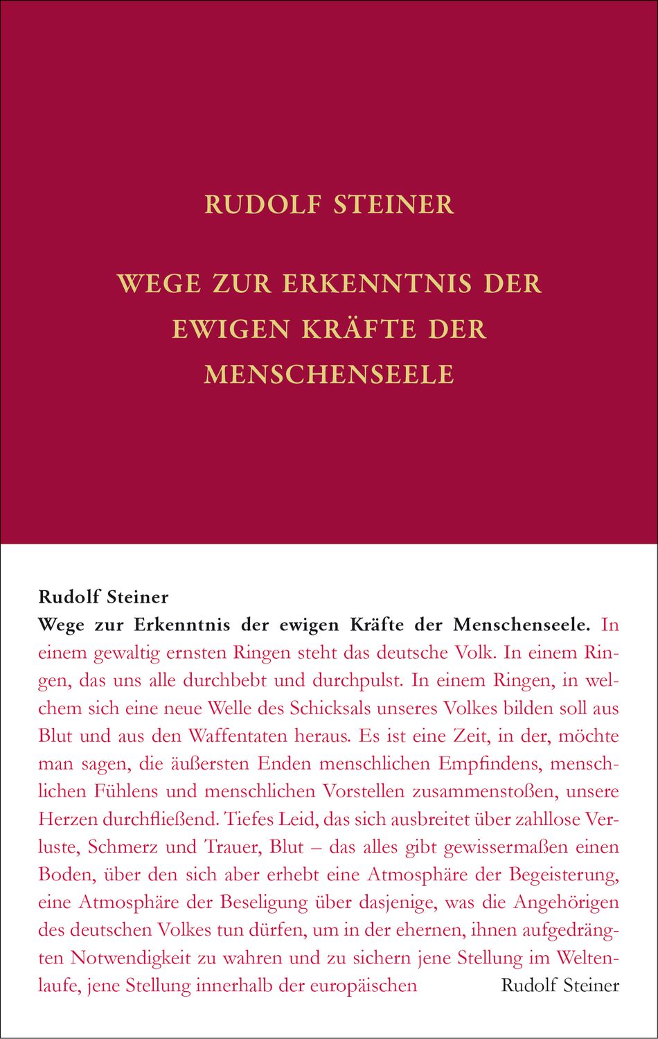 Wege zur Erkenntnis der ewigen Kräfte der Menschenseele