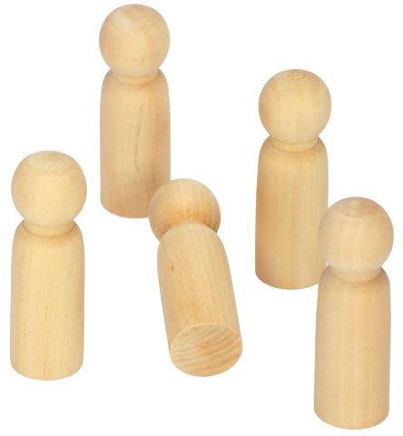 Figurine en bois au corps droit 