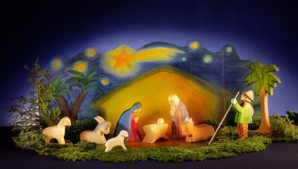 Nativity Set with Diorama 11 pieces