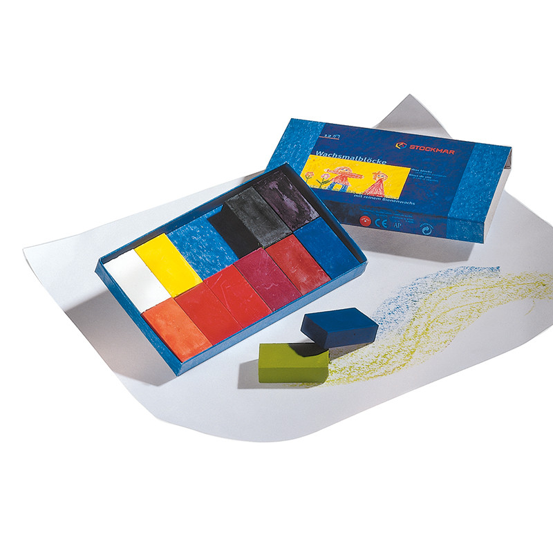 Stockmar wax colouring blocks, 12 colours in a folding box 12