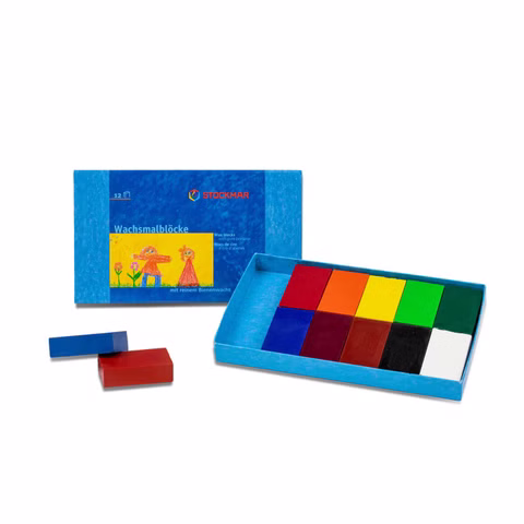 Blocs de cire Stockmar, 12 couleurs dans une boîte pliante