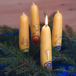 Bijenwaskaarsen, 4 stuks, naturel