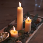 Bijenwaskaarsen, 4 stuks, naturel