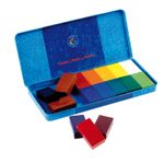 Stockmar Waskrijtblokjes, 16 kleuren in blikken doosje