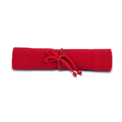 Astuccio per matite roll-up rosso, 12s