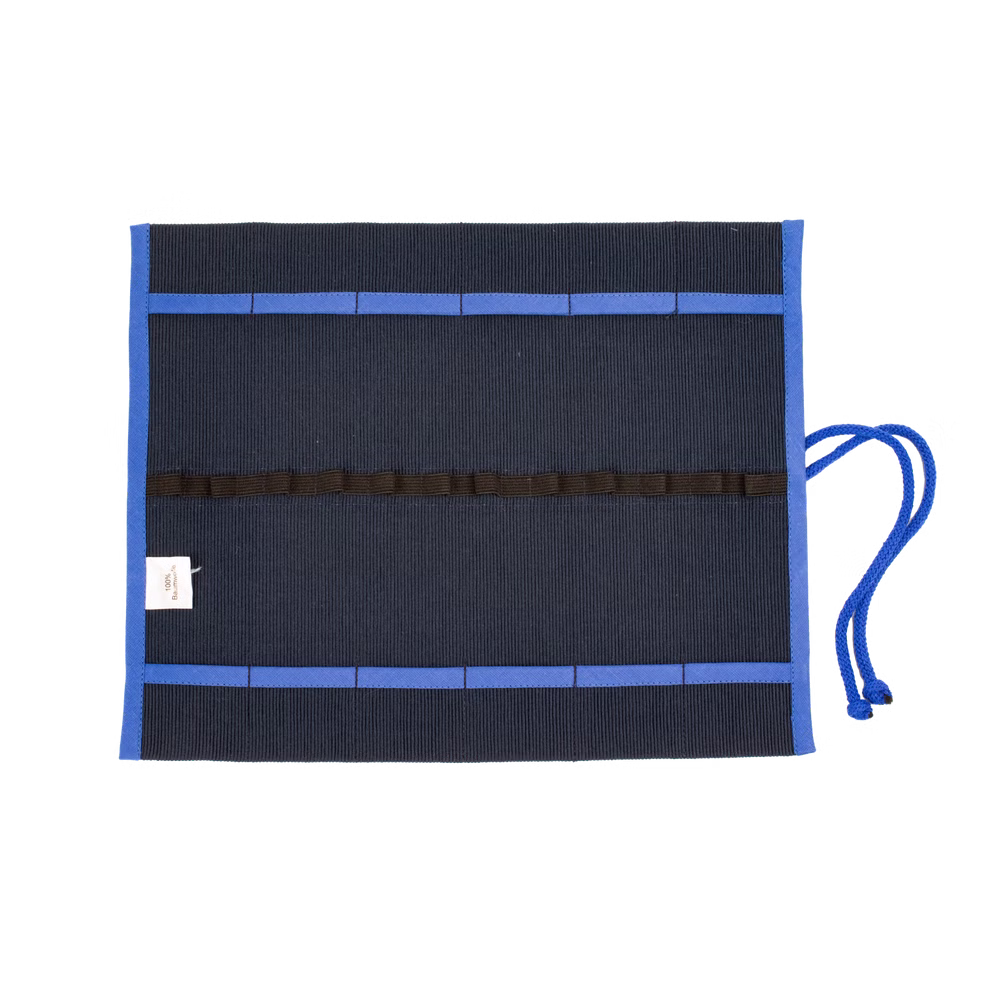 Astuccio per matite arrotolabile blu, 12s