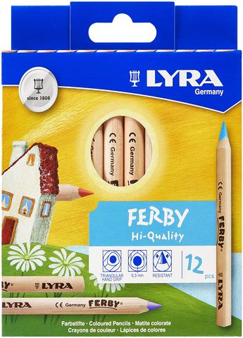 Crayons de couleur Ferby courts, naturel
