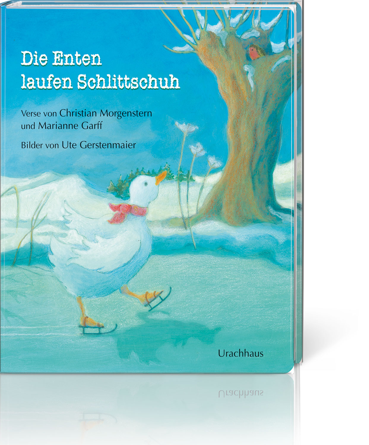 Die Enten laufen Schlittschuh