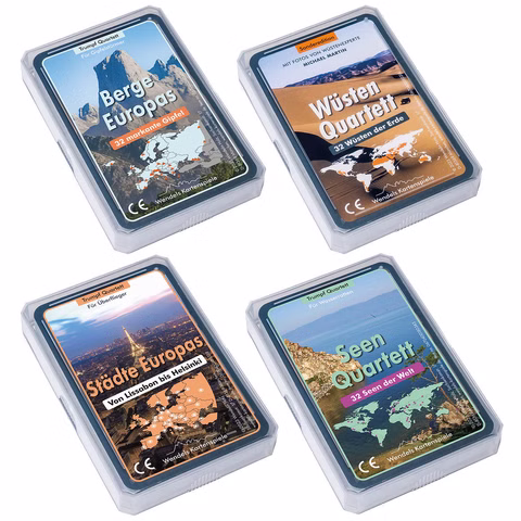 Quartett Set Berge, Wüsten, Städte, Seen