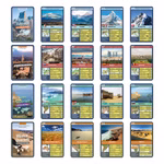 Quartett Set Berge, Wüsten, Städte, Seen