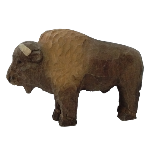 Figura de madera bisonte