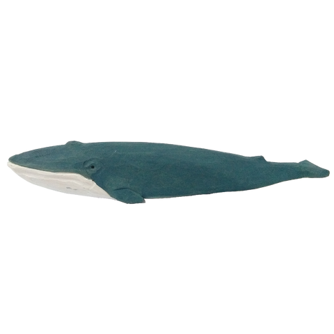 Figurine en bois de baleine bleue