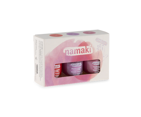 Nagellack 3er Set, Kirsche, Pink Glitzer, Mauve