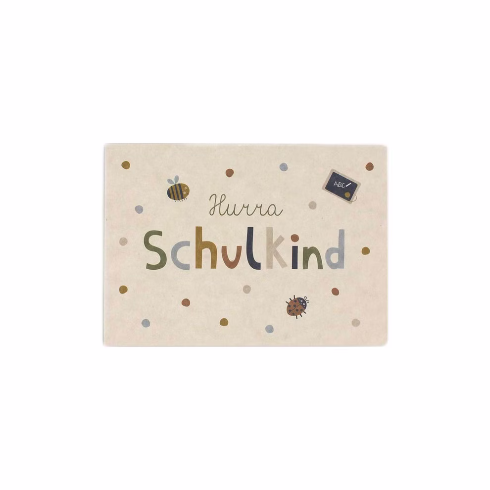 Postkarte Hurra Schulkind Postkarte Hurra Schulkind