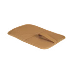 Der Finkid Kinder Outdoor Rucksack in seaport/navy ist eine rechteckige hellbraune Stofftasche mit abgerundeten Ecken zentralem Gummiband und sichtbaren Randnähten die wasser- und schmutzabweisend ist. Abgebildet flach liegend auf weißem Hintergrund.