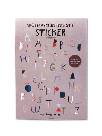 Spülmaschinenfeste Sticker ABC