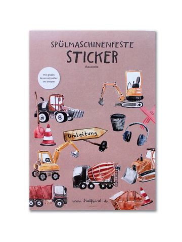 Spülmaschinenfeste Sticker Baustelle