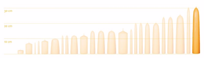 Conical beeswax candle 30 cm, Ø 5 cm