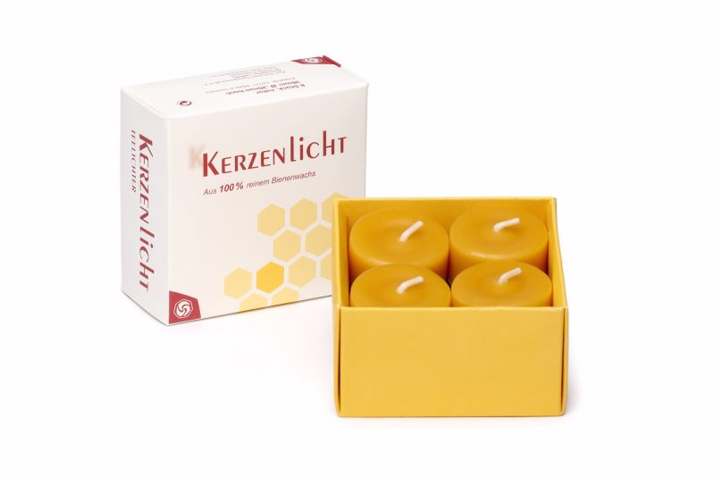 Bienenwachs Teelicht, 8 Stück, natur Bienenwachs Teelicht, 8 Stück, natur | Waldorfshop
