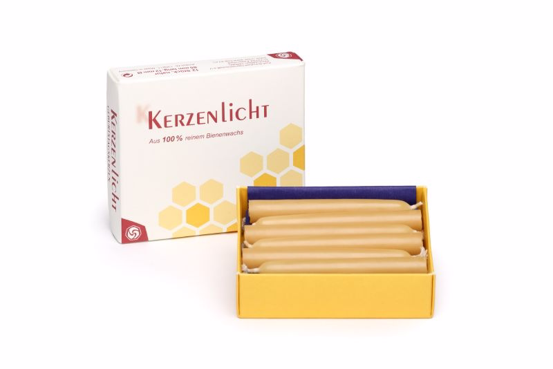 Bienenwachskerzen natur - 12 Stück