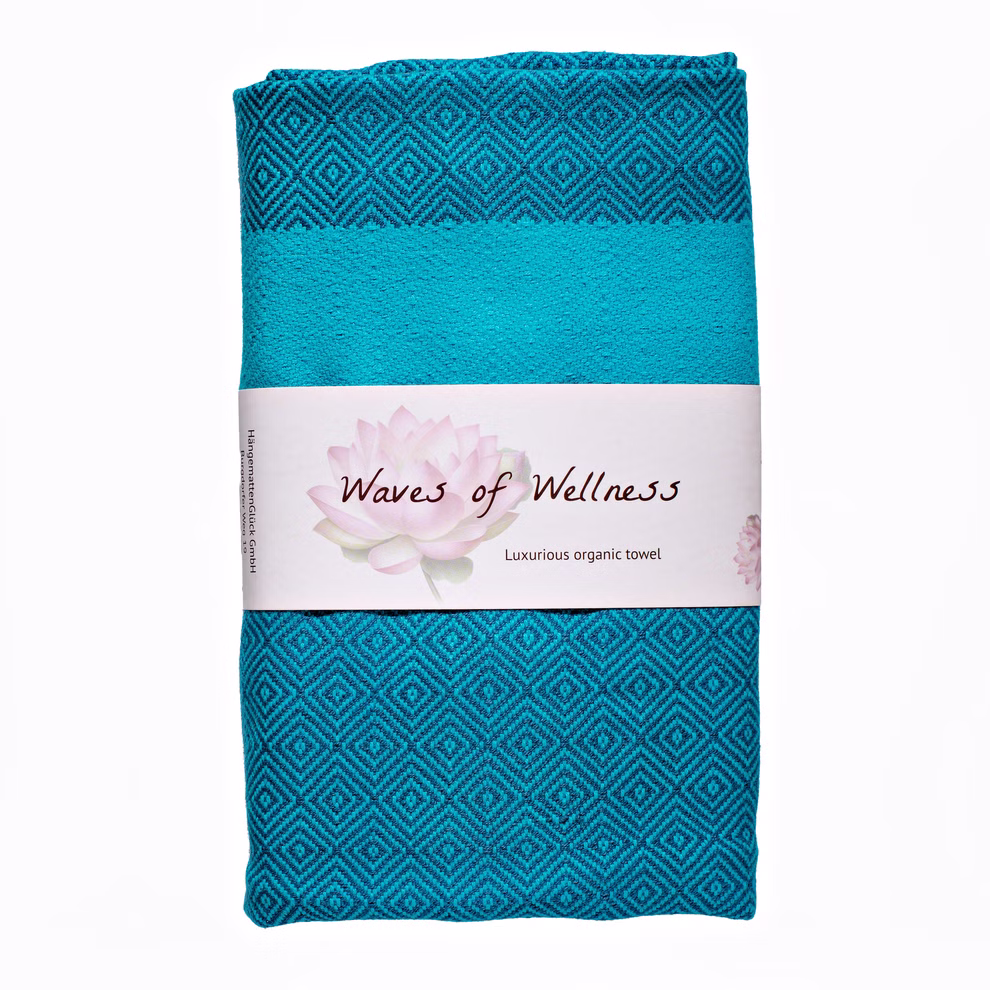 Toalla de playa de algodón ecológico, de colores azul Toalla de playa de algodón ecológico, de colores azul