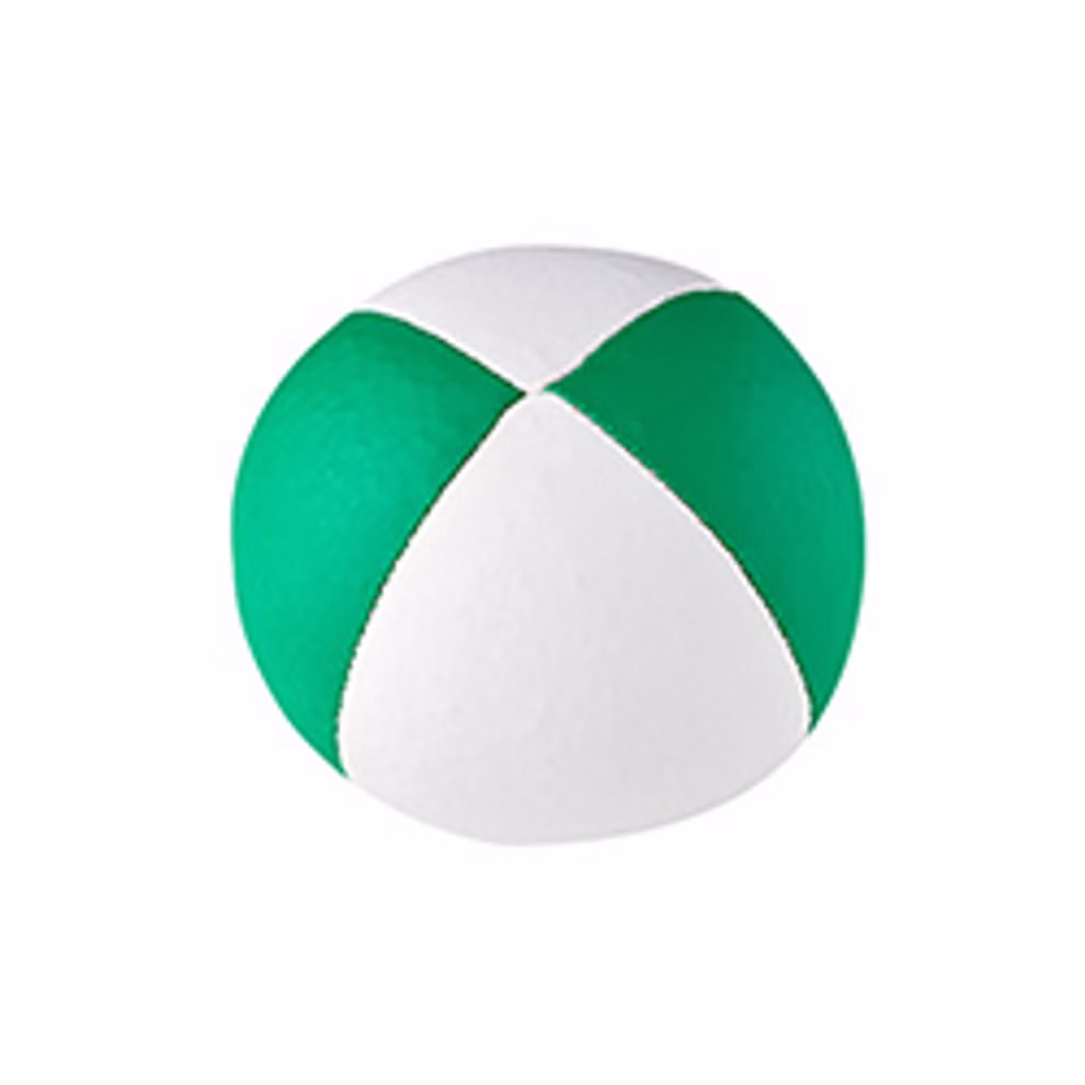 Henrys Jonglierbälle aus Kunstleder in 10 Farbkombinationen _31772 weiß-grün Ein Henrys Jonglierball aus Kunstleder in einer von 10 Farbkombinationen hier mit grünen und weißen Panels ideal zum Jonglieren - abgebildet vor weißem Hintergrund. weiß-grün