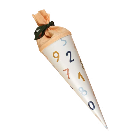 Schultüte Zahlen pastell/weiss
