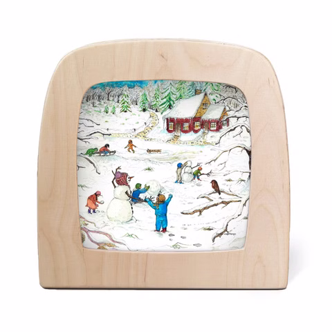 Toverlux Silhouette Rotes Häuschen im Winter