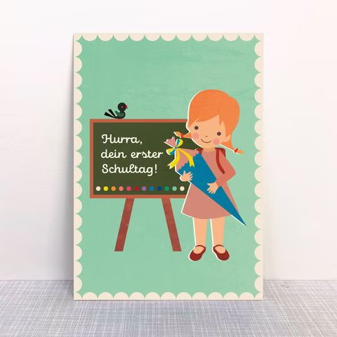 Postkarte Erster Schultag