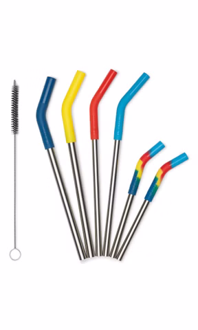 Pailles en acier inoxydable, set de 6