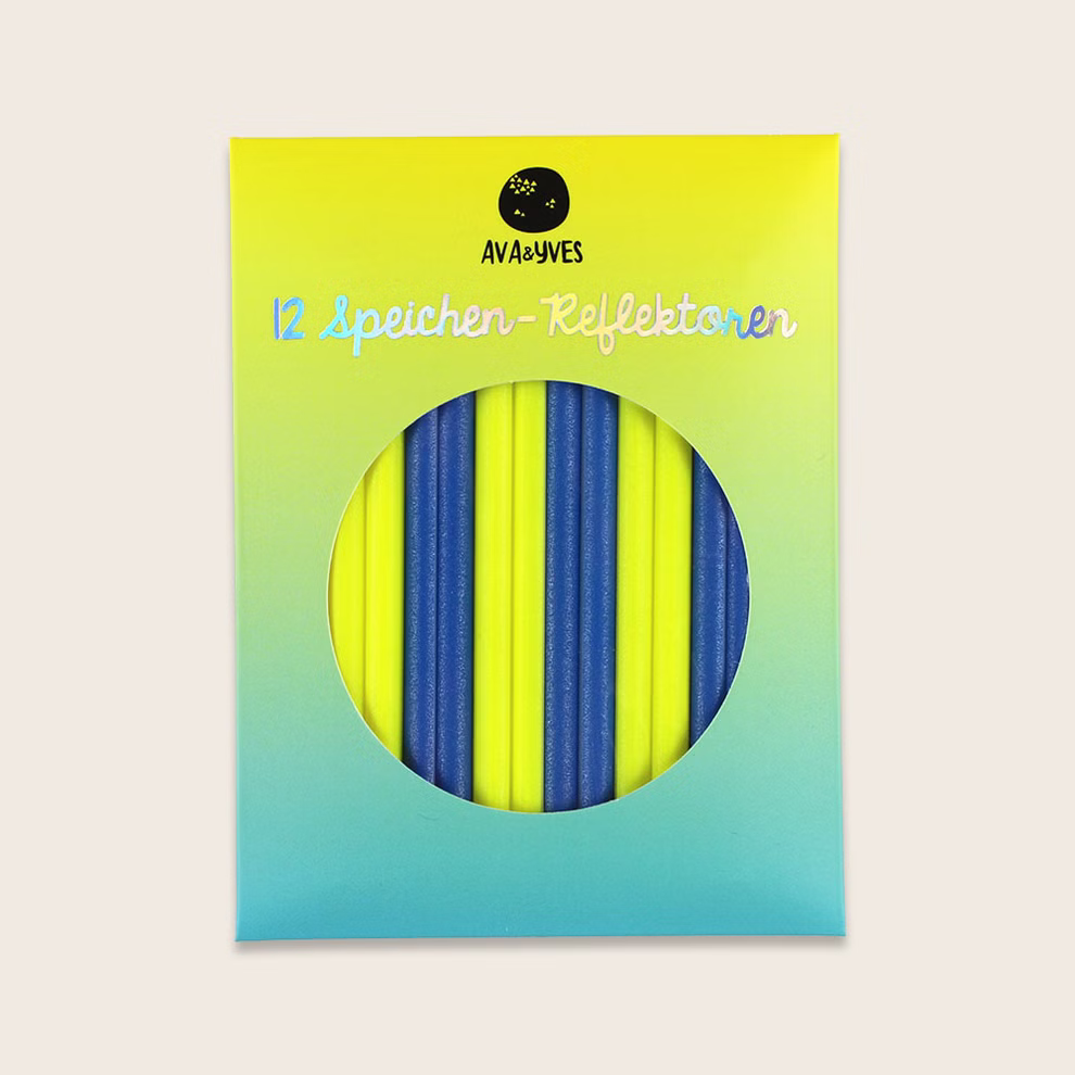 Speichenreflektoren neongelb/blau Speichenreflektoren neongelb/blau