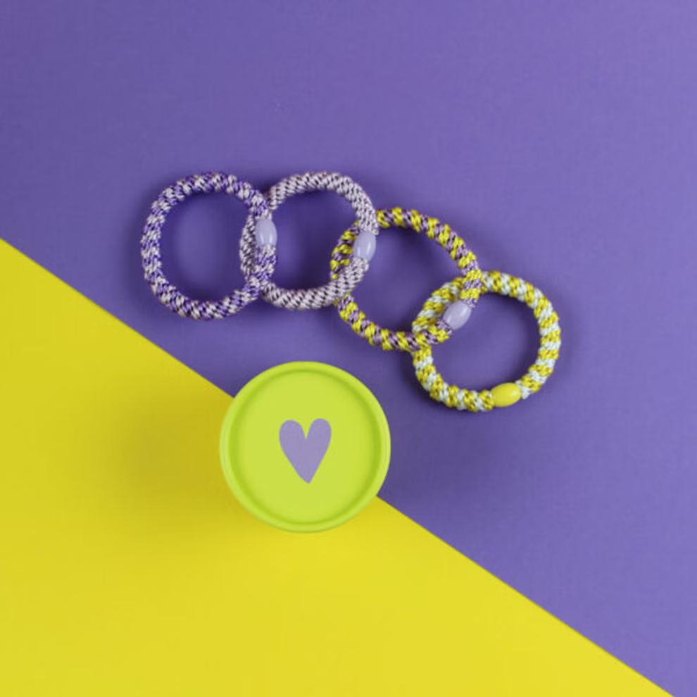 Haargummi-Set, gelb/flieder Haargummi-Set, gelb/flieder